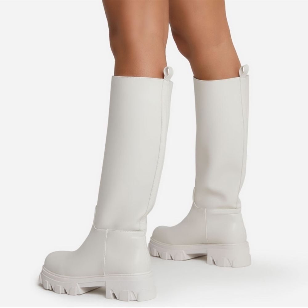 EGO chunky sole calf long biker boots - Picture 4 of 4